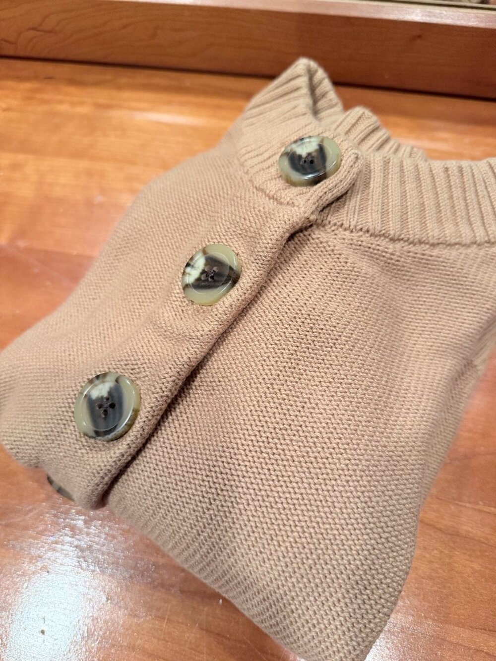 Quince 100% Organic Cotton Cropped Cardigan Camel Size S